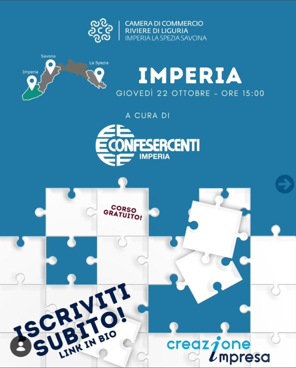 Creazione Impresa –  Business Plan con Confesercenti Imperia